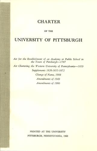 Charter of the University of Pittsburgh