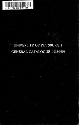 General catalog, University of Pittsburgh
