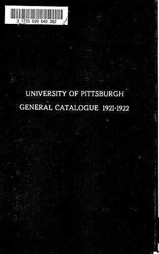 General catalog, University of Pittsburgh