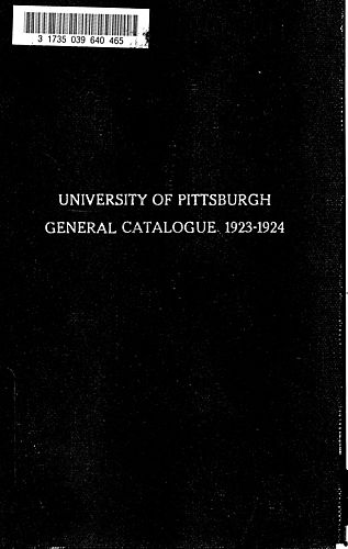 General catalog, University of Pittsburgh