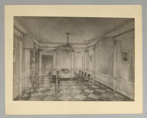Original French Room Plan Drawing