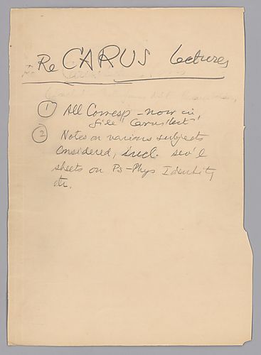 Carus Lectures: Additional Notes,