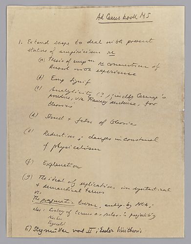 Carus Lectures: Additional Notes,