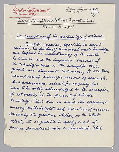 "Scientific Rationality and Rational Reconstruction," Boston Colloquium 1980,