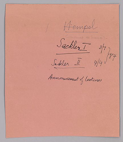 Sackler Institute Lecture I & II, Tel Aviv,