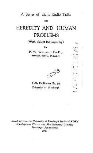 Heredity and human problems (with select bibliography)