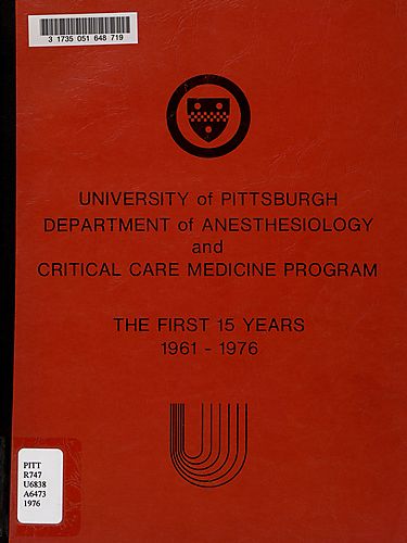 University of Pittsburgh Department of Anesthesiology and Critical Care Medicine program