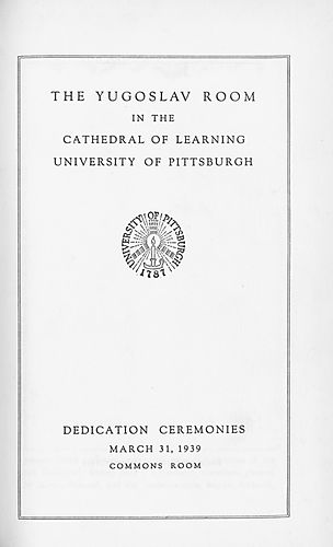Dedication ceremonies for the Yugoslav Room