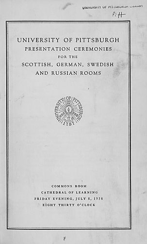 Presentation ceremonies for the Scottish, German, Swedish and Russian Rooms
