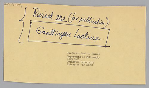 "Die Wissenschaftstheorie des analytischen Empirismus im Lichte zeitgenössischer Kritik," Philosophy Congress Göttingen,