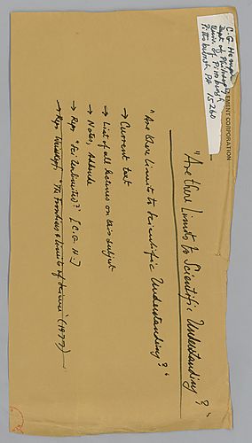 "Are there Limits to Scientific Understanding?": Text, Lecture List, Notes, Addenda, Reprints,