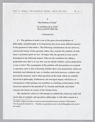 "The Problem of Truth" (1937),