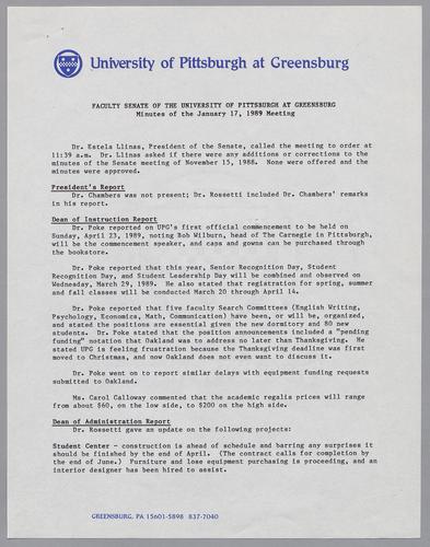 UPG Senate Minutes