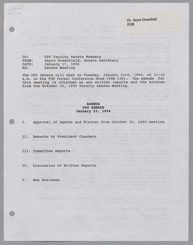 UPG Senate Minutes