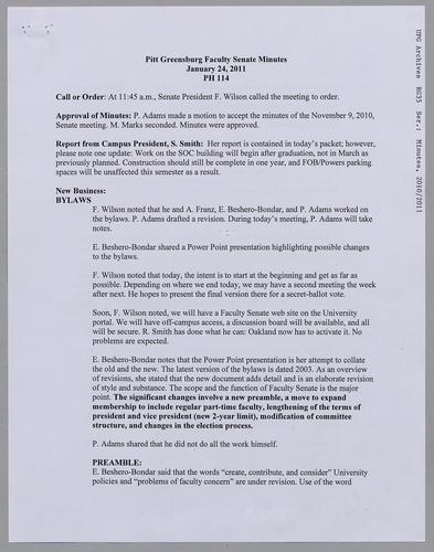 UPG Senate Minutes