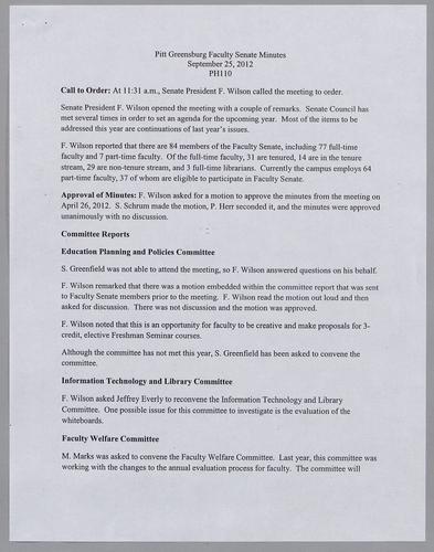 UPG Senate Minutes