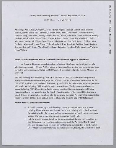 UPG Senate Minutes