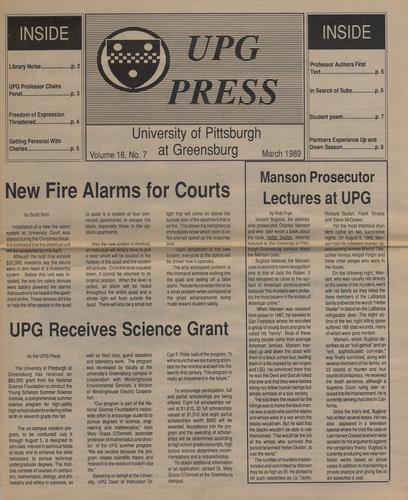 University of Pittsburgh at Greensburg press