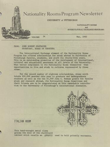 Nationality Rooms Program newsletter