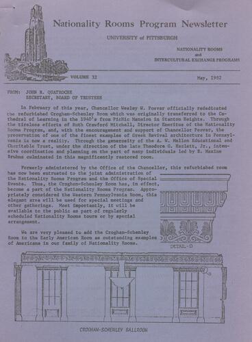 Nationality Rooms Program newsletter