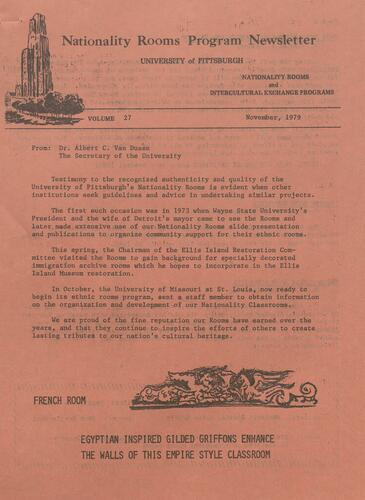 Nationality Rooms Program newsletter