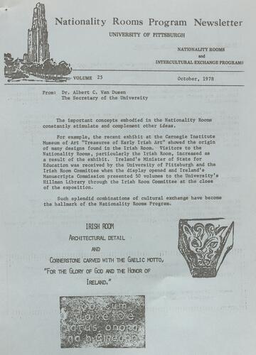 Nationality Rooms Program newsletter