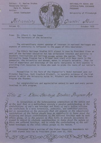 Nationality Council news