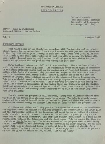 Nationality Council news