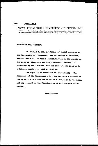 [Pitt Professors To Be Guests On "Chemistry And You"]