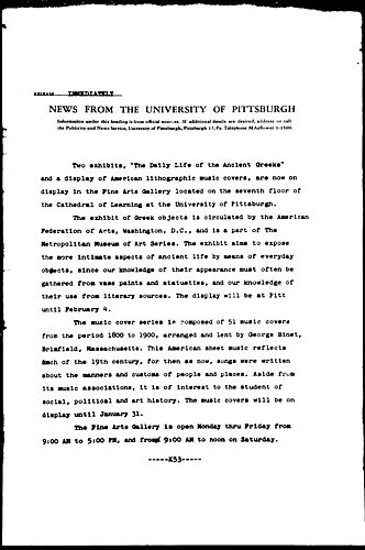 [Two exhibits At Fine Arts Gallery]