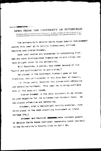 [Reynold And Kraemer Awarded Omicron Delta Kappa Special Achievement Award]