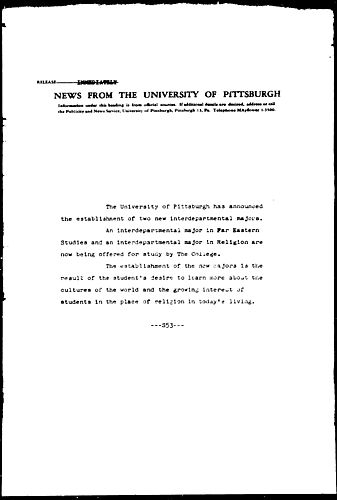 [Pitt Establishes 2 New Interdepartmental Majors]