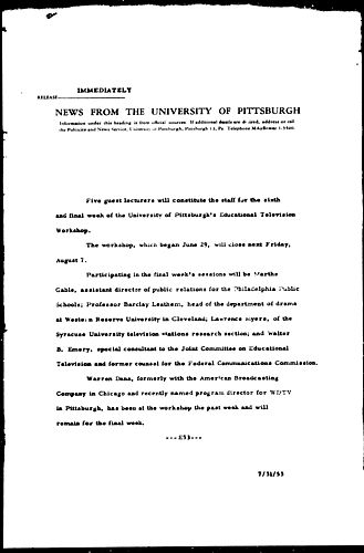 [Last Week Of TV Workshop Led By 5 Guest Lecturers]