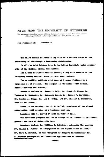 [Scientific Day Featured Event Of Pitt Homecoming]