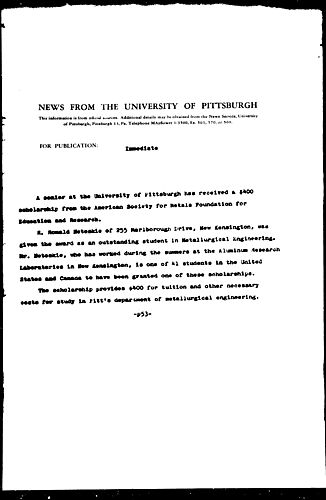 [Pitt Student Receives Scholarship]