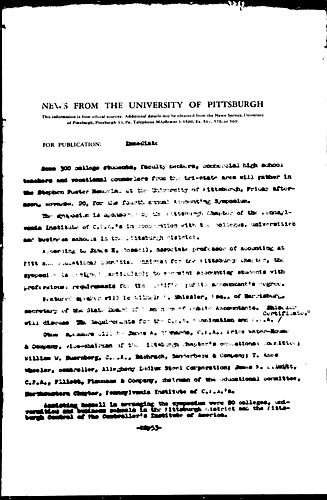 [Pitt To Host Accounting Symposium]