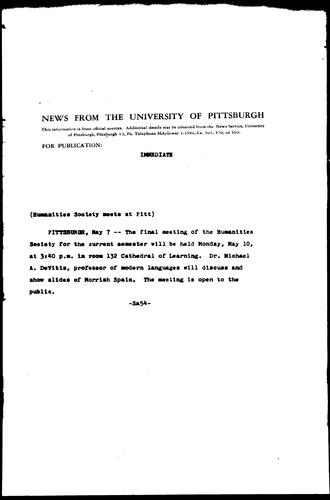 Humanities Society Meets At Pitt