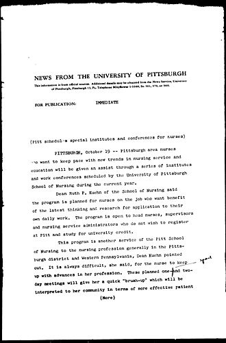 Pitt Schedules Special Institutes And Conferences For Nurses