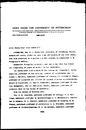 Pitt Twenty-Year Club Honors 22