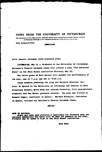 Pitt Theatre Workshop Class Produces Play