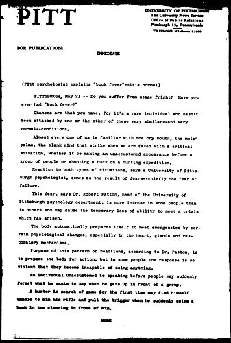 Pitt Psychologist Explains "Buck Fever"-- It's Normal