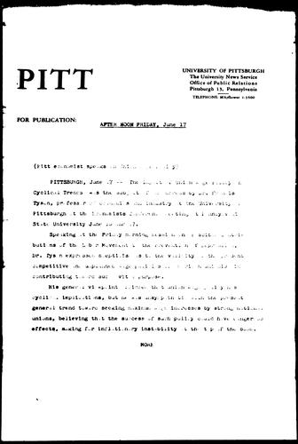 Pitt Economist Speaks On Union Wage Policy