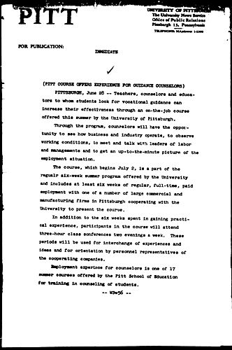 Pitt Course Offers Experience For Guidance Counselors