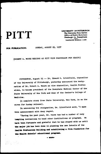 Robert A. Moore Resigns As Pitt Vice Chancellor For Health