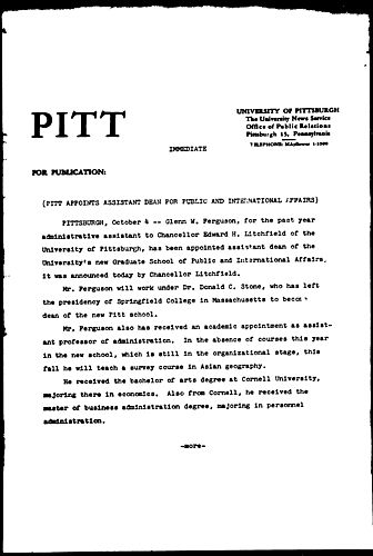 Pitt Appoints Assistant Dean For Public And International Affairs