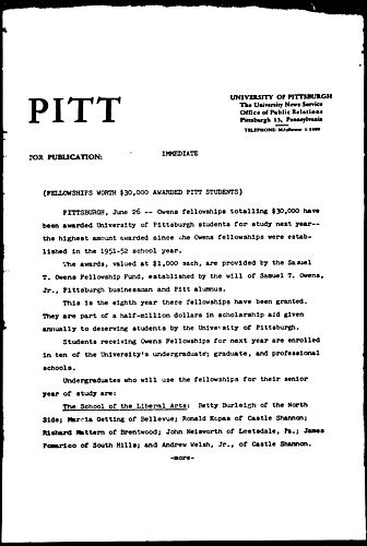 Fellowships Worth $30,000 Awarded Pitt Students