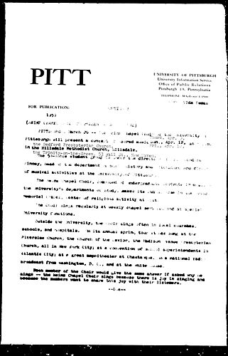 Heinz Chapel Choir To Present [Concert]