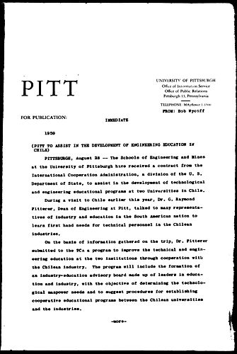Pitt To Assist In The Development Of Engineering Education In Chile