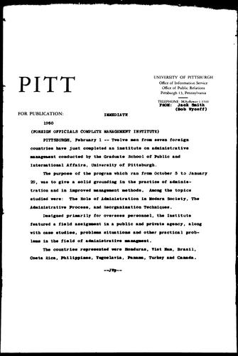 Foreign Officials Complete Management Institute