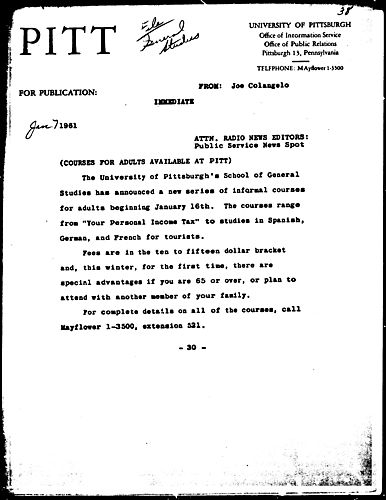 Courses For Adults Available At Pitt